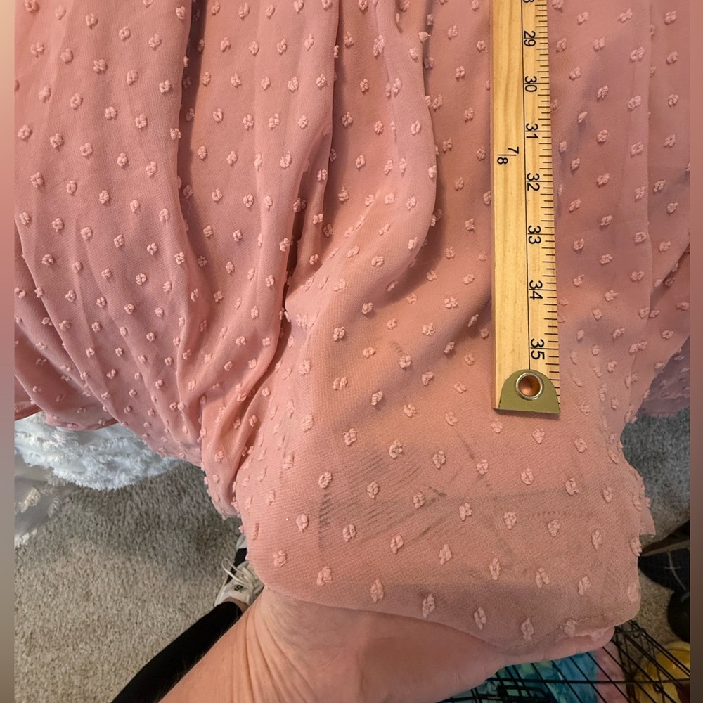 Lulu's Love Story Light Pink Swiss Dot Maxi Dress- Sz Medium Sold Out online! - Picture 9 of 10